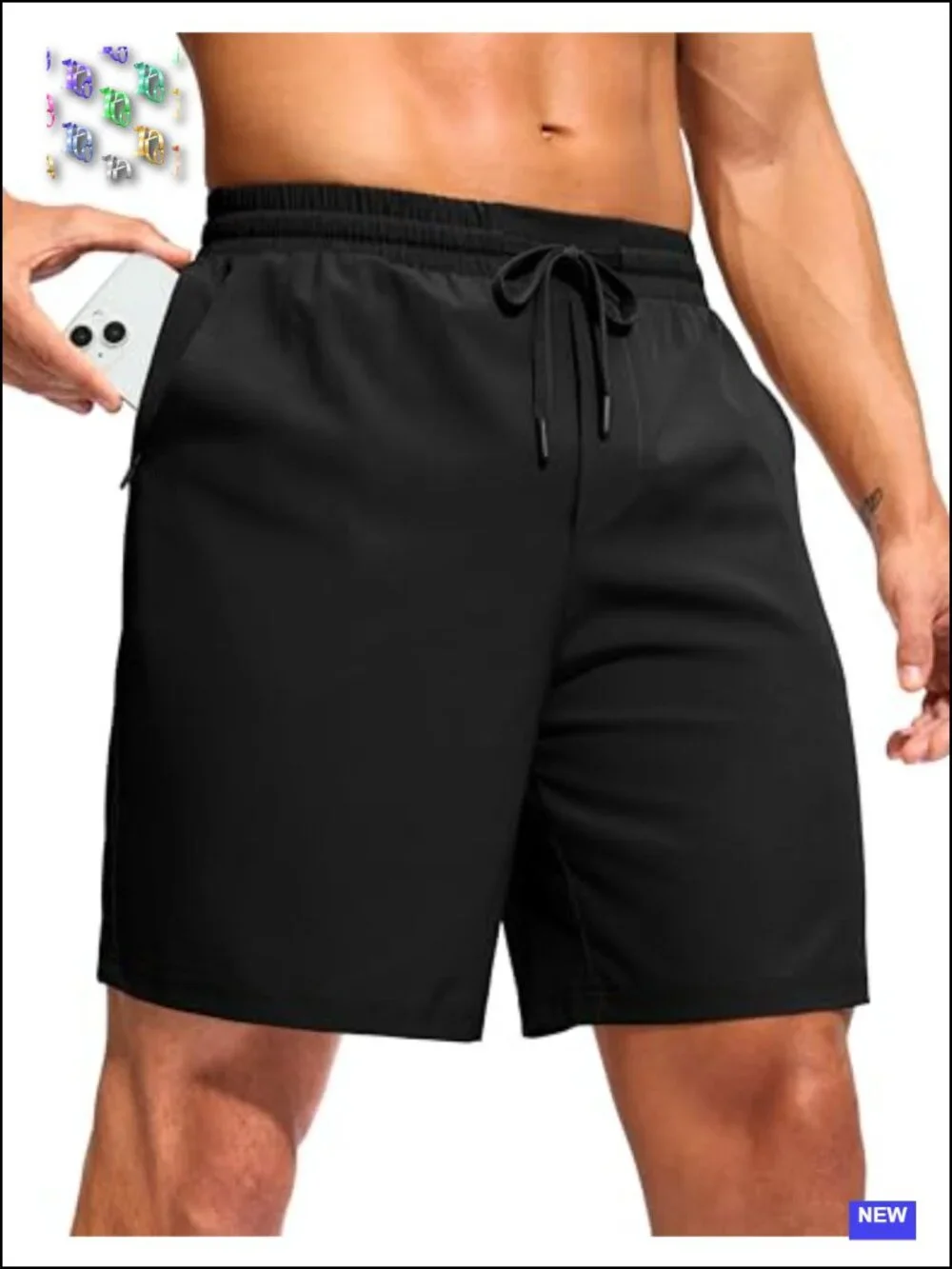 Men's Athletic Running Shorts with Zipper Pocket 5/7 Inch Quick Dry Gym Workout